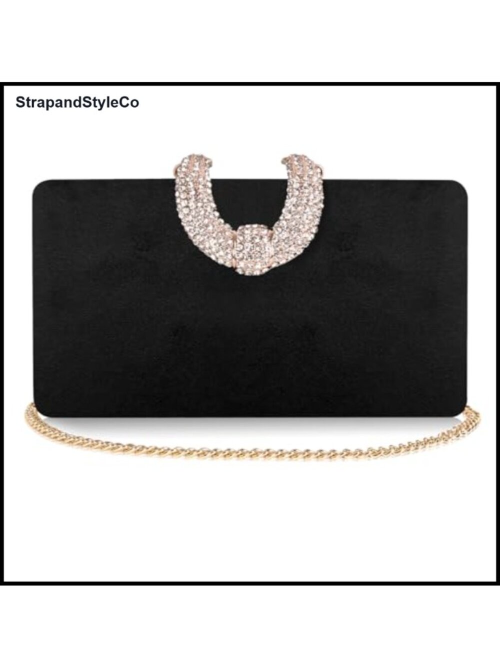 Rhinestone Crystal Clutch Evening Bag Detachable Chain Formal Party